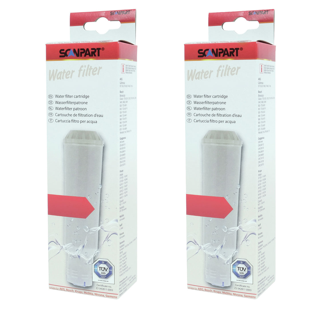 Filtro de agua para cafeteras de presión con rosca AEG, BSH, Krups, Melitta, Nivona Scanpart, 2 unidades