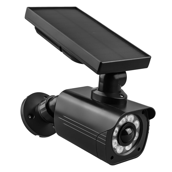 Cámara de seguridad solar falsa, LED parpadeante, sensor de movimiento, iluminación LED, pegatina de regalo, SOL1800S/B