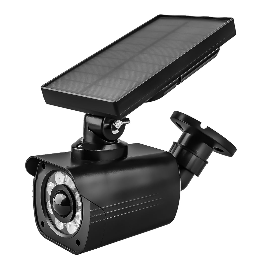 Cámara de seguridad solar falsa, LED parpadeante, sensor de movimiento, iluminación LED, pegatina de regalo, SOL1800S/B