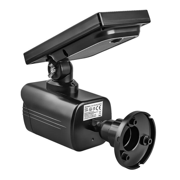 Cámara de seguridad solar falsa, LED parpadeante, sensor de movimiento, iluminación LED, pegatina de regalo, SOL1800S/B