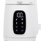 Hervidor eléctrico de vidrio con control de temperatura 1,7 l, LED, 40-100 °C, Adler AD 1305 WS blanco