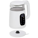 Hervidor eléctrico de vidrio con control de temperatura 1,7 l, LED, 40-100 °C, Adler AD 1305 WS blanco