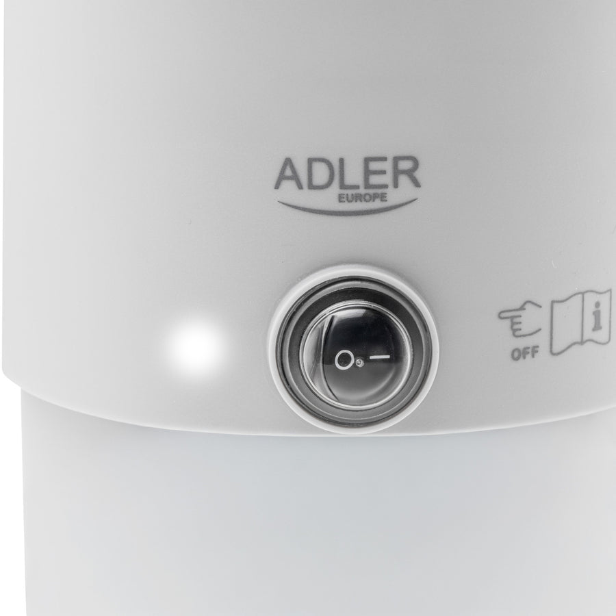 Hervidor eléctrico Adler, para viajes, doble pared, capacidad 0,8 l, potencia máx. 650 W, gris, AD 1388