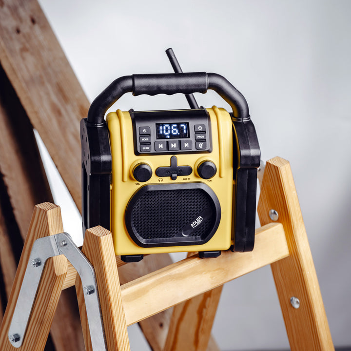 Radio para obras Adler, Bluetooth 5.1, IPX 54, potencia 10 W, AD 1911