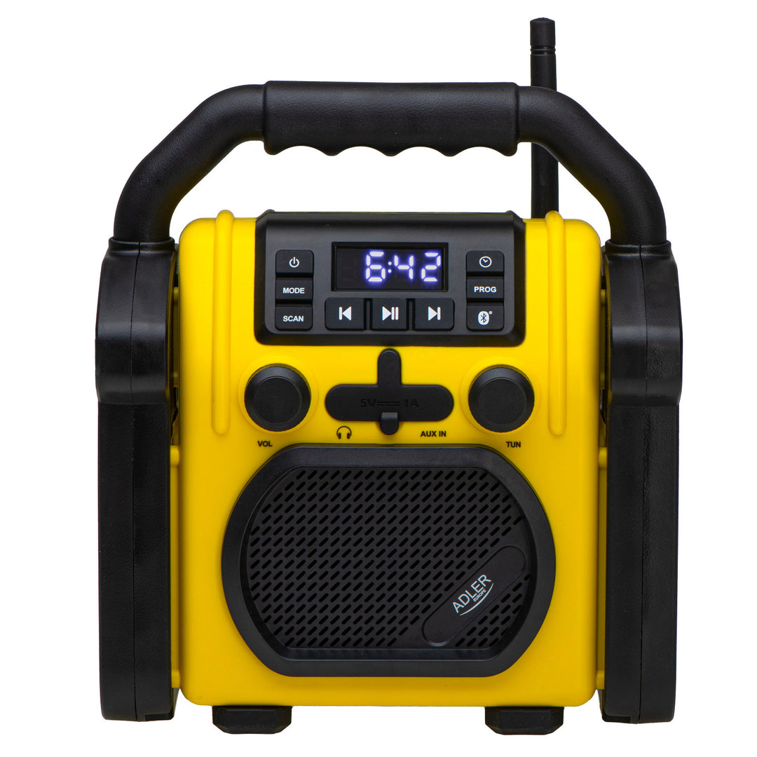 Radio para obras Adler, Bluetooth 5.1, IPX 54, potencia 10 W, AD 1911