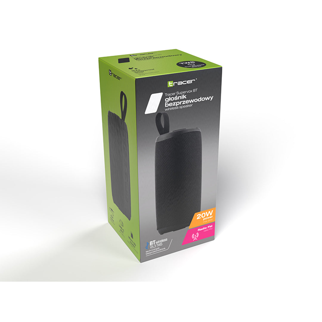 Altavoz portátil Tracer, Bluetooth 5.3, potencia RMS 20 W, IPX4, negro, TRAGLO47686