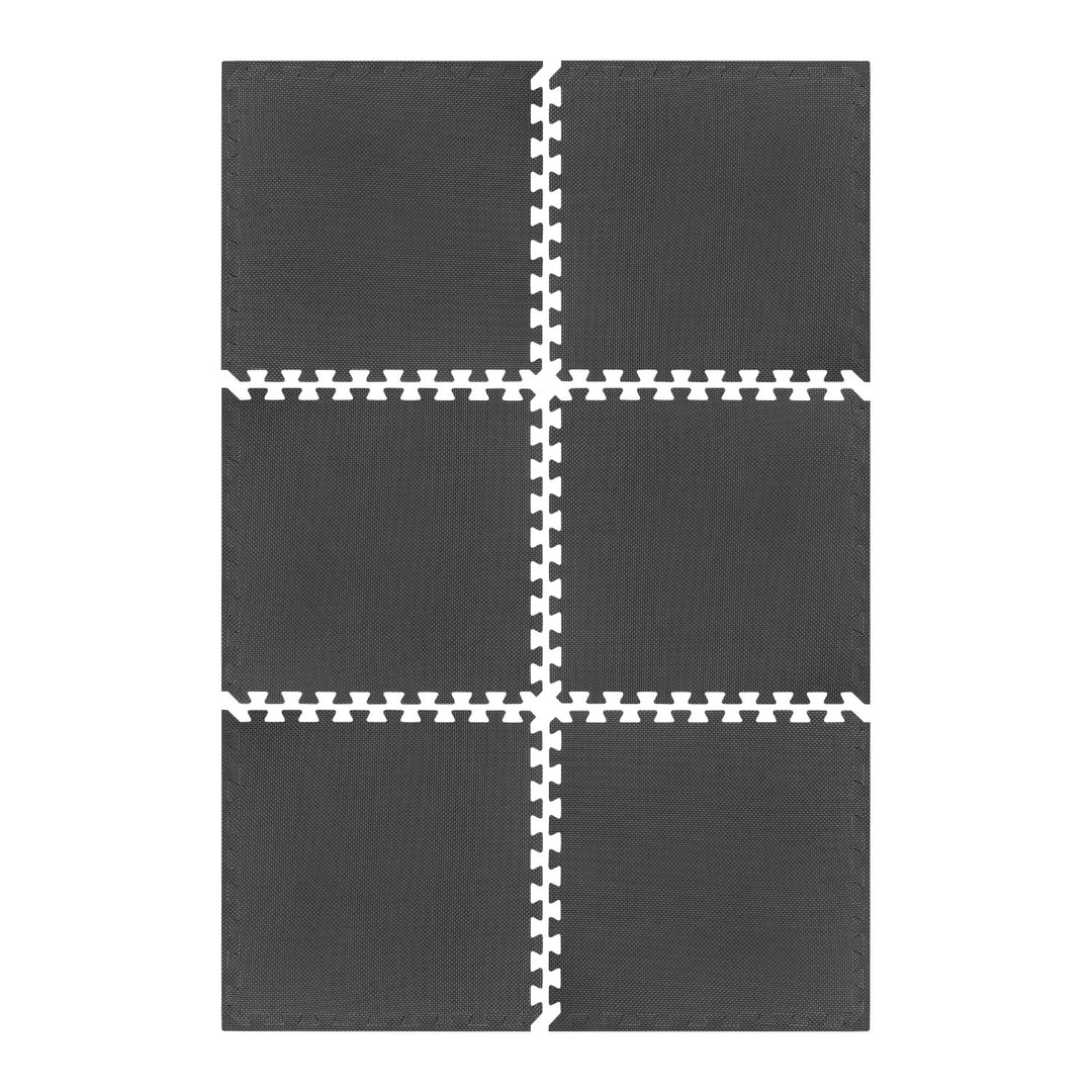 Esterilla para equipamiento y ejercicios de gimnasio 180 x 120 cm, material EVA, 6 piezas tipo rompecabezas, REBEL ACTIVE