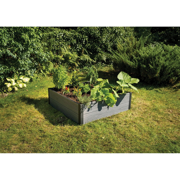 Borde para jardín Keter Maple, plástico, color gris, dimensiones 106 x 106 x 32 cm, resistente a las inclemencias meteorológicas, 249298