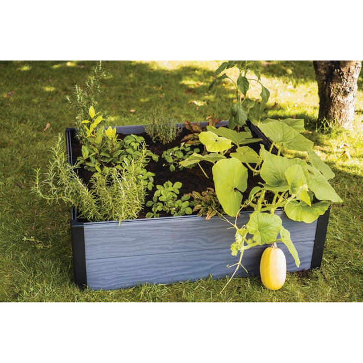 Borde para jardín Keter Maple, plástico, color gris, dimensiones 106 x 106 x 32 cm, resistente a las inclemencias meteorológicas, 249298