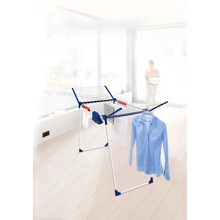 Secador Pegasus 200 Solid Comfort Leifheit, longitud de los cables 20 m, patas antideslizantes, resistente a las condiciones atmosféricas, 2 ganchos para la ropa, 81516