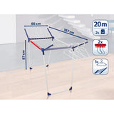 Secador Pegasus 200 Solid Leifheit, longitud de los cables 20 m, patas paralelas estables, resistente a las condiciones atmosféricas, 2 ganchos para ropa, 81520