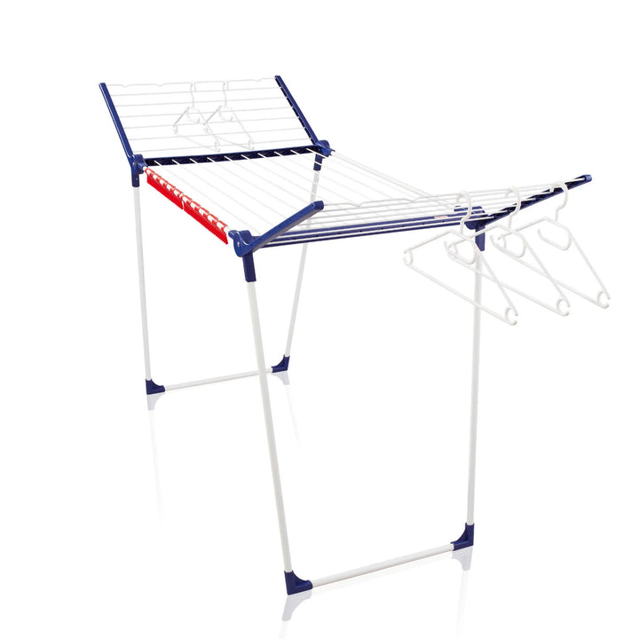 Secador Pegasus 200 Solid Leifheit, longitud de los cables 20 m, patas paralelas estables, resistente a las condiciones atmosféricas, 2 ganchos para ropa, 81520