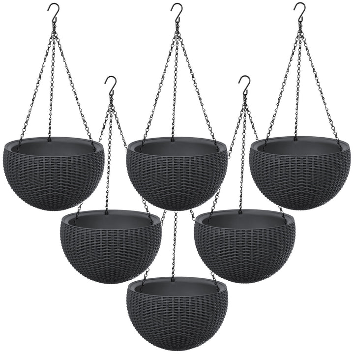 Maceta colgante Keter Sphere Planter, color antracita, 6 unidades