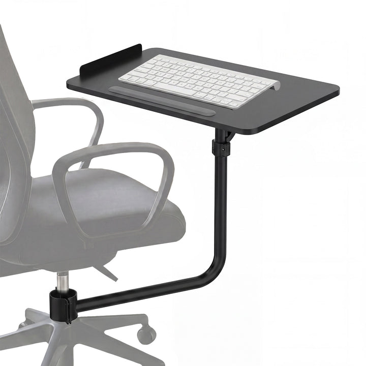 Estante / bandeja para teclado Maclean, negro, dimensiones de la bandeja: 66 x 30 cm, para montar en una silla de oficina, hasta 5 kg, MC-139