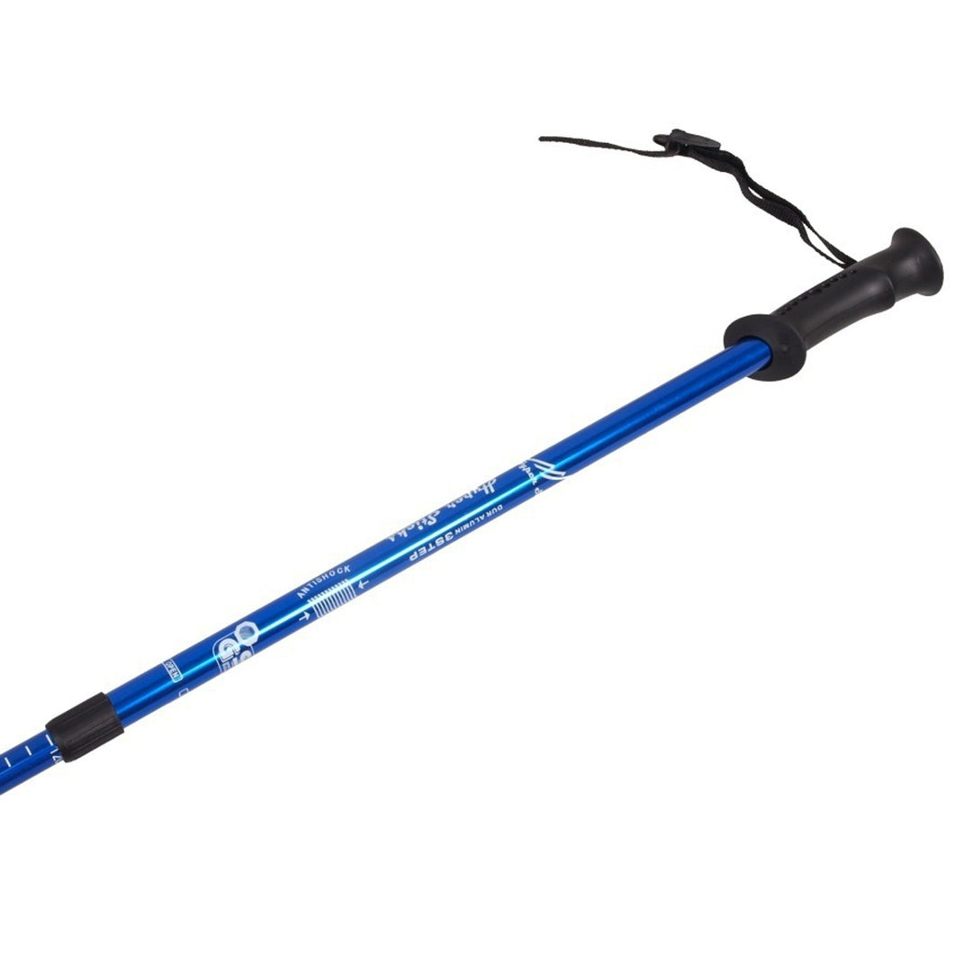 Bastones de aluminio para marcha nórdica, telescópicos, de 65 a 135 cm, color azul, 2 pares