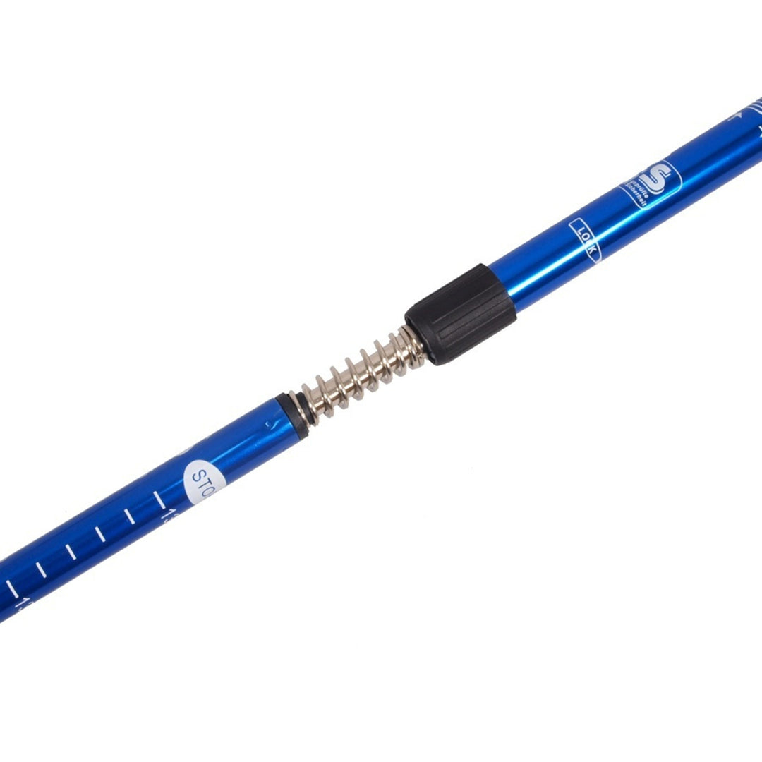 Bastones de aluminio para marcha nórdica, telescópicos, de 65 a 135 cm, color azul, 2 pares