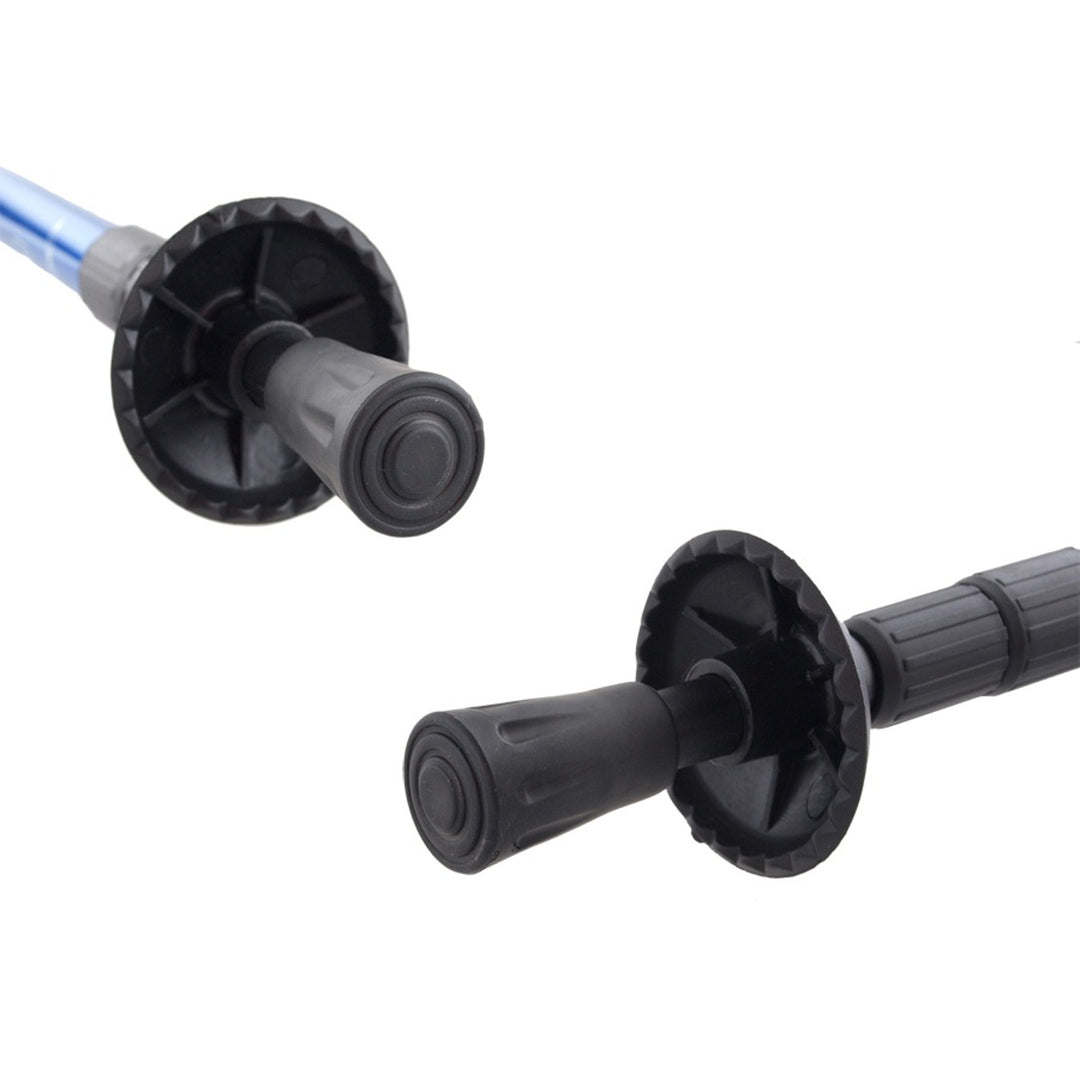 Bastones de aluminio para marcha nórdica, telescópicos, de 65 a 135 cm, color azul, 2 pares