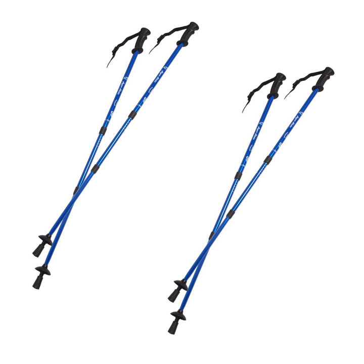 Bastones de aluminio para marcha nórdica, telescópicos, de 65 a 135 cm, color azul, 2 pares