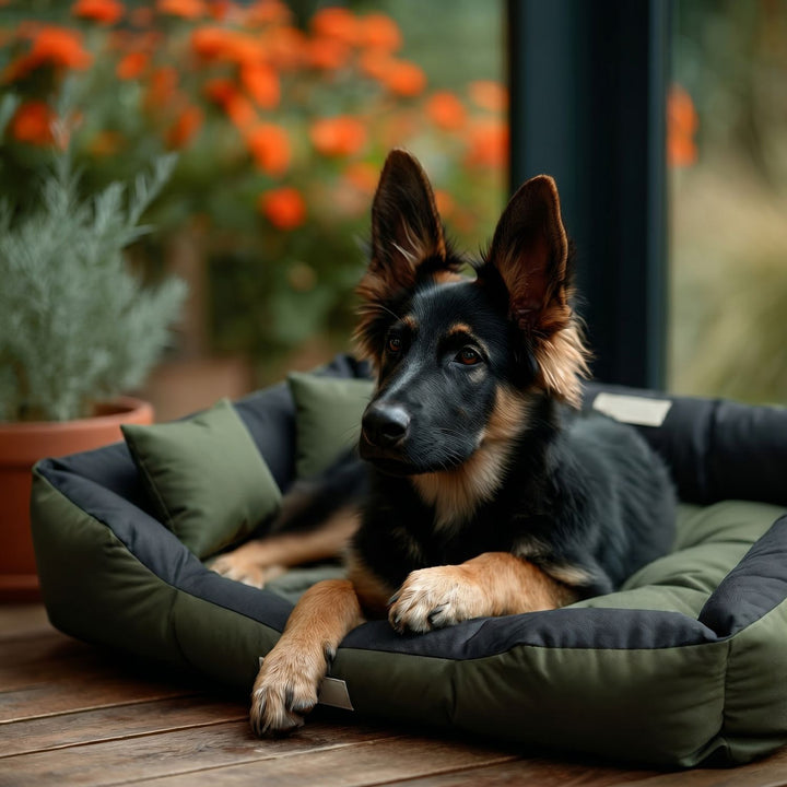 Cama para mascotas GreenBlue, verde, rectangular, dimensiones exteriores: 115 x 95 cm, interiores: 100 x 80 cm GB240 GN