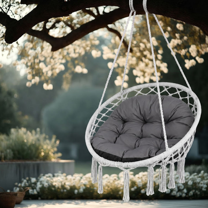Cojín GreenBlue, gris, de jardín, con diseño de nido de cigüeña, 110 cm, GB243 GR