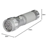 Linterna manual LED UV 15638 de aluminio, longitud de onda UV de 395-400 nm, tecnología Multi LED + pilas Varta incluidas