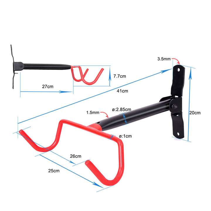 Soporte o colgador de pared para bicicletas Maclean, horizontal, acero, carga máxima de 30 kg, MC-430, 3 unidades