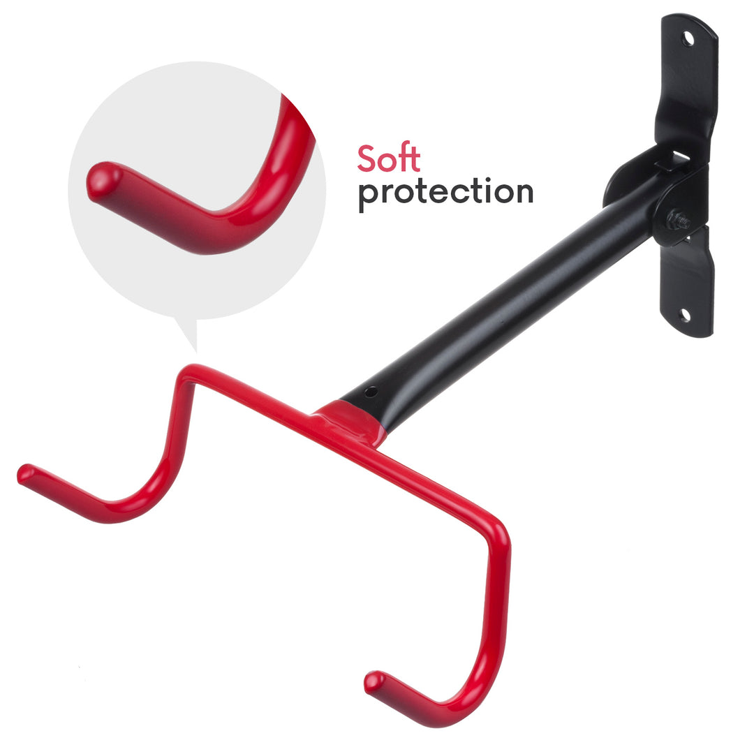 Soporte o colgador de pared para bicicletas Maclean, horizontal, acero, carga máxima de 30 kg, MC-430, 4 unidades
