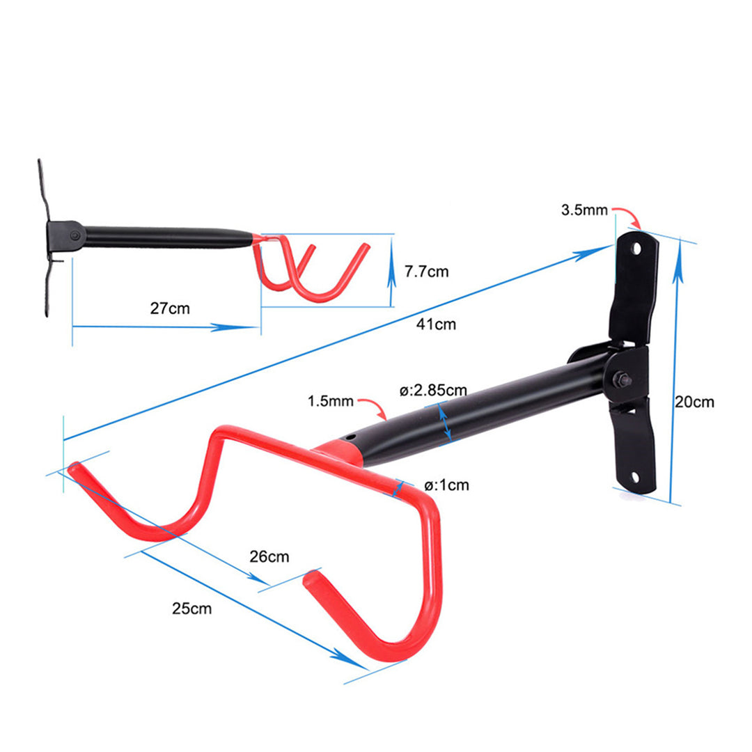 Soporte o colgador de pared para bicicletas Maclean, horizontal, acero, carga máxima de 30 kg, MC-430, 4 unidades