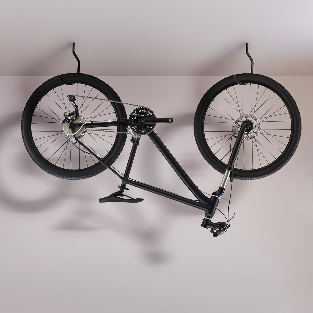 Juego de 4 ganchos de techo Maclean, para escaleras, bicicletas y mangueras de jardín, de acero, carga máxima de 10 kg por gancho, MC-485