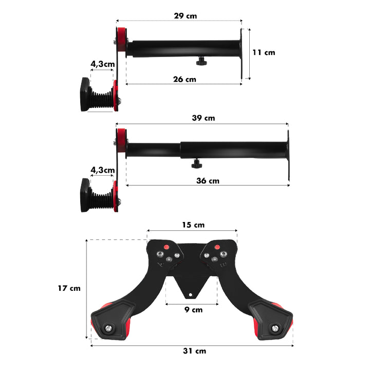 Soporte de pared para bicicletas Maclean, acero, carga máxima de 30 kg, MC-449, 2 unidades