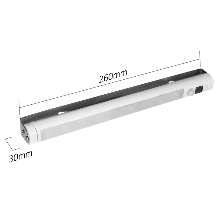 2 lámparas LED de cocina Maclean, para debajo de los armarios, 9 SMD, a pilas, con sensor PIR de encendido/apagado, MCE166 + 6 pilas R-06 R06 AA LR06 de 1,5 V VARTA Longlife Power