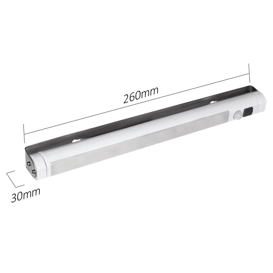 2 lámparas LED de cocina Maclean, para debajo de los armarios, 9 SMD, a pilas, con sensor PIR de encendido/apagado, MCE166 + 6 pilas R-06 R06 AA LR06 de 1,5 V VARTA Longlife Power