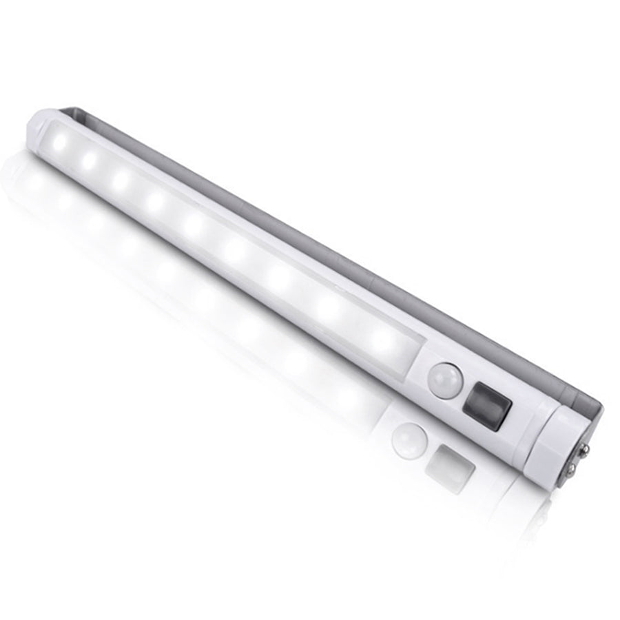 2 lámparas LED de cocina Maclean, para debajo de los armarios, 9 SMD, a pilas, con sensor PIR de encendido/apagado, MCE166 + 6 pilas R-06 R06 AA LR06 de 1,5 V VARTA Longlife Power