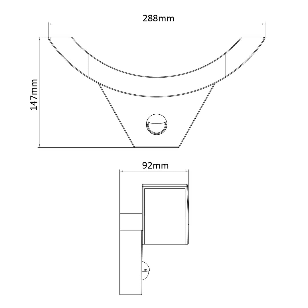 Lámpara LED con sensor de movimiento Maclean, sensor PIR, color blanco, 10 W, IP54, 800 lm, MCE290 W, 2 unidades