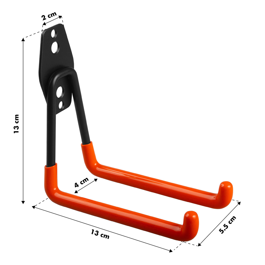 Soporte / colgador de pared para garaje Maclean, para neumáticos, herramientas de jardinería, escaleras, mangueras, bicicletas, carga máxima de 50 kg, MC-443, 2 unidades
