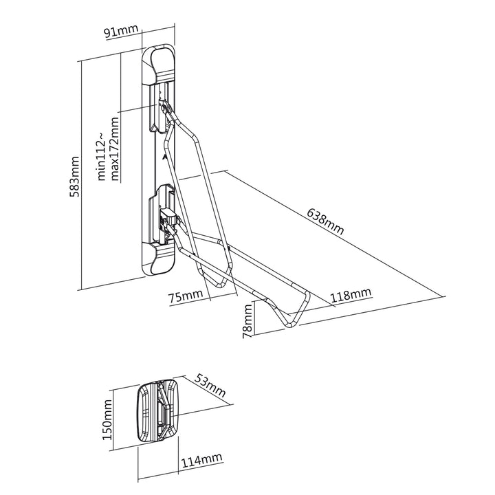 Soporte de pared para bicicletas Maclean, máx. 35 kg, MC-471, 4 unidades