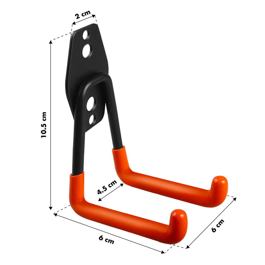 Soporte de pared para garaje Maclean, para neumáticos, herramientas de jardinería, escaleras y mangueras. De acero, carga máxima de 70 kg, MC-442, 3 unidades
