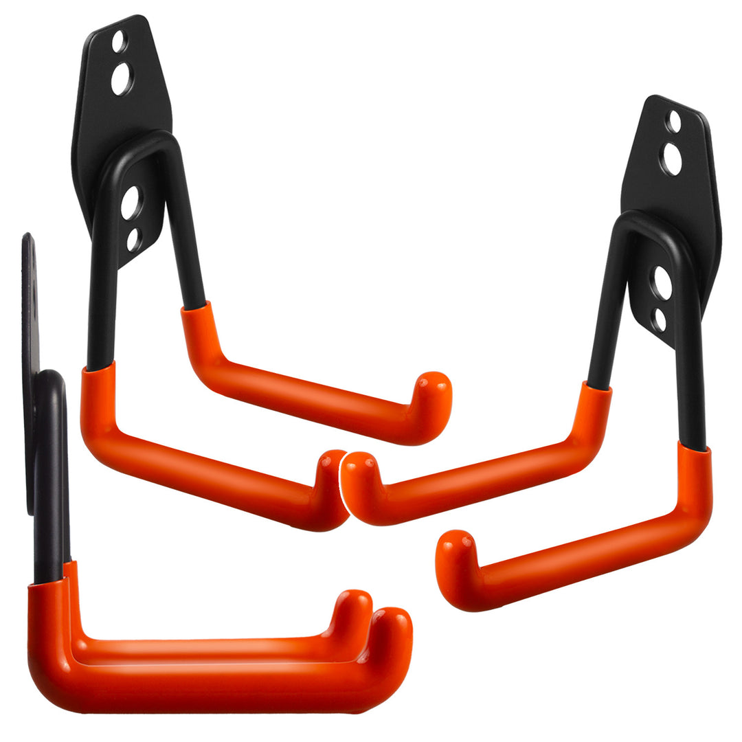 Soporte de pared para garaje Maclean, para neumáticos, herramientas de jardinería, escaleras y mangueras. De acero, carga máxima de 70 kg, MC-442, 3 unidades