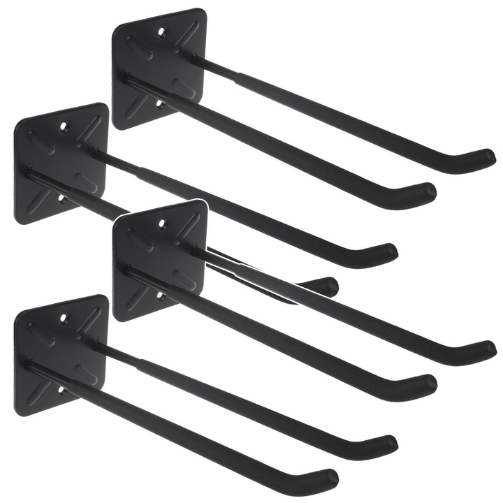 Juego de 4 soportes de pared Maclean, para herramientas, ruedas, escaleras, bicicletas, de acero, carga máxima de 70 kg, MC-436