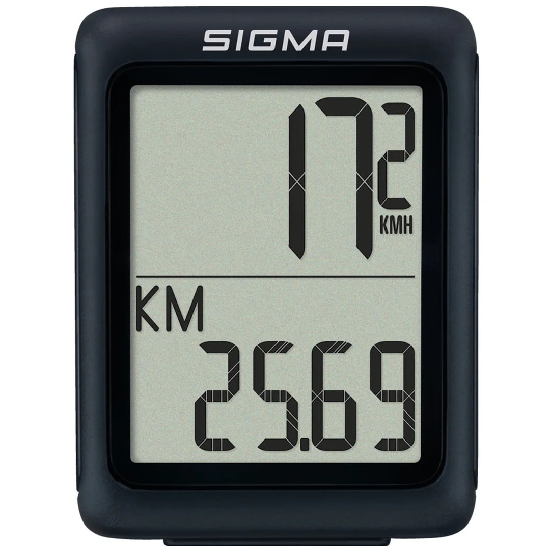 Cuentakilómetros para bicicleta Sigma BC 5.0 WR, resistente al agua y a la intemperie, pantalla grande y legible, 5 funciones básicas