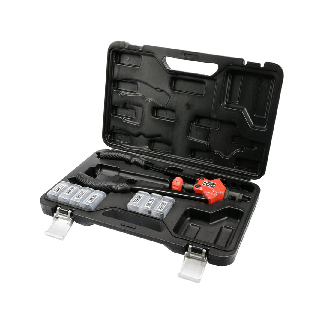 Remachadora manual Yato, para remaches de tuerca de M3 a M12, mango antideslizante, cabezales fabricados en acero CrMo de alta resistencia, YT-36128