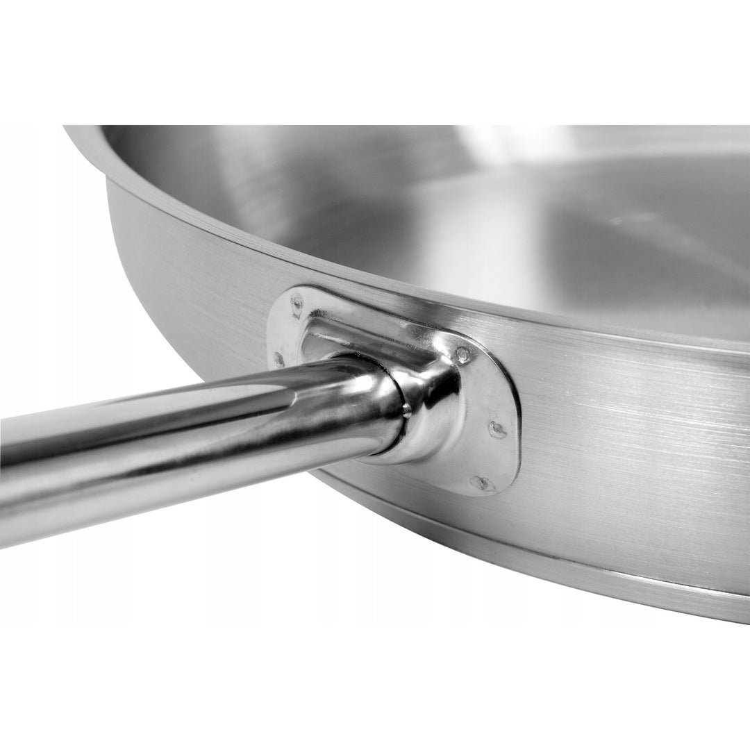 Sartén profesional para hostelería Yato Gastro, apta para todo tipo de cocinas, de acero inoxidable, diámetro de 20 cm, capacidad de 1,3 l, apta para lavavajillas, YG-00100