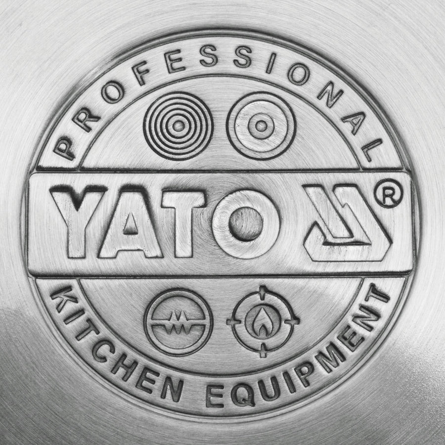 Sartén profesional para hostelería Yato Gastro, apta para todo tipo de cocinas, de acero inoxidable, diámetro de 20 cm, capacidad de 1,3 l, apta para lavavajillas, YG-00100