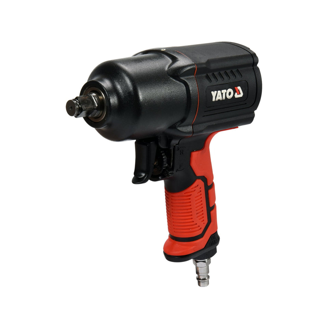 Llave neumática Yato, mango de 1/2'', selector de sentido de giro derecha/izquierda, cuerpo resistente fabricado en materiales compuestos, YT-09544