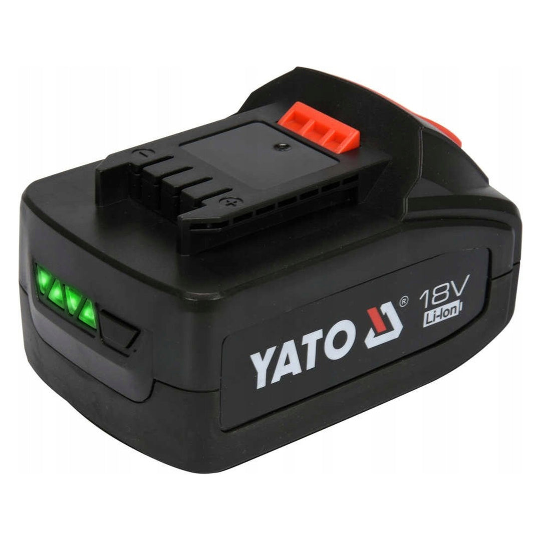 Engrasadora a batería Yato, incluye cargador y batería de 3 Ah, presión de 620 bar, iluminación de trabajo LED integrada, alta potencia y rendimiento de 284 g/min, YT-07020