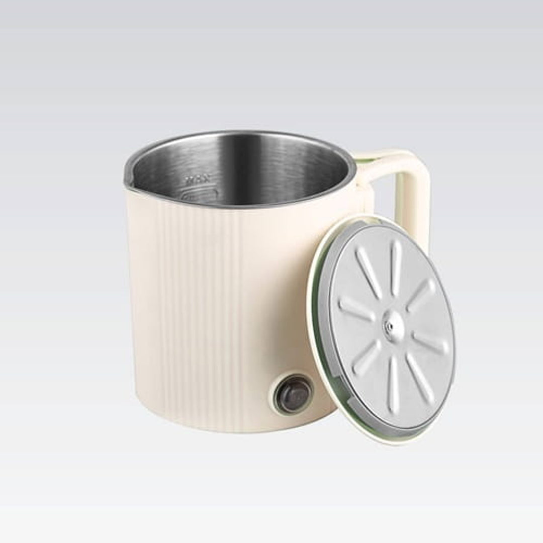 Hervidor eléctrico / olla de viaje Maestro, 2 en 1, capacidad de 0,8 l, potencia de 600 W, asa plegable, selector de voltaje 110 V/230 V, color beige, MR-009-BEIGE