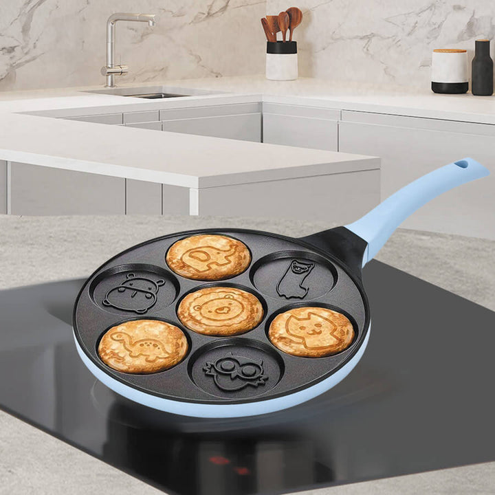 Sartén para crepes Maestro, con motivos de animales, diámetro de 26 cm, revestimiento antiadherente, mango de silicona, apta para todo tipo de cocinas, MR-1222-C