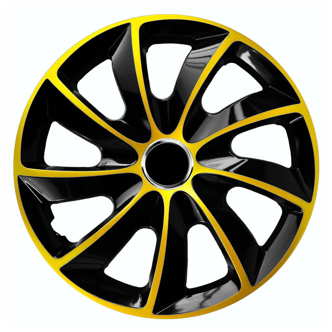 Tapa de rueda universal de 16'' NRM Stig Extra, negro y dorado, 1 unidad