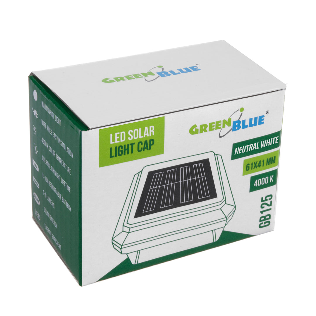 Lámpara LED solar para poste GreenBlue, 60 x 40 mm, cubierta en forma de sobre, GB125, 2 unidades