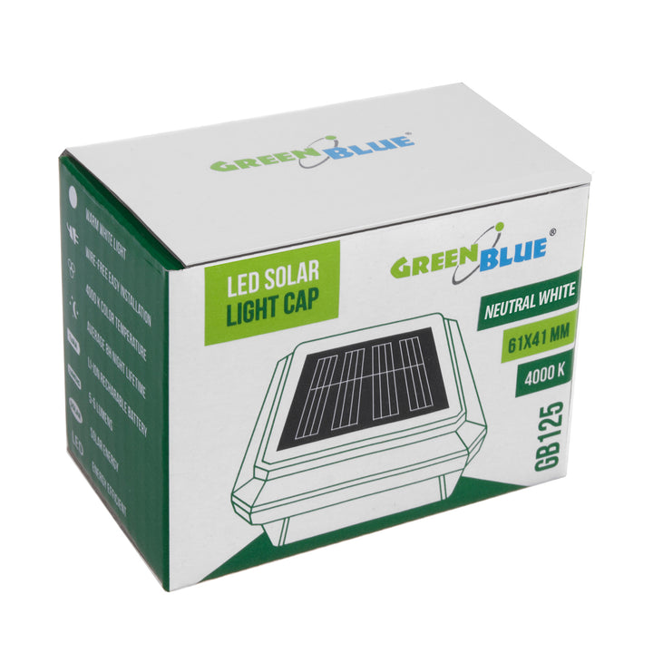 Lámpara LED solar para poste GreenBlue, 60 x 40 mm, cubierta en forma de sobre, GB125, 2 unidades